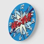 WHAM Fun Modern Comic Book Typografy Große Wanduhr (Winkel)