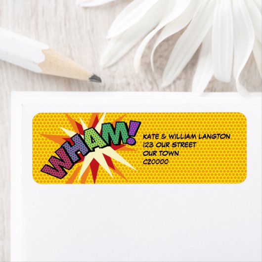 WHAM Fun Retro Comic Book Pop Art-Adresse (Insitu)