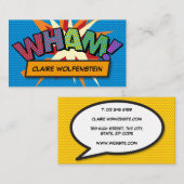WHAM Fun Retro Comic Book Visitenkarte (Vorne/Hinten)
