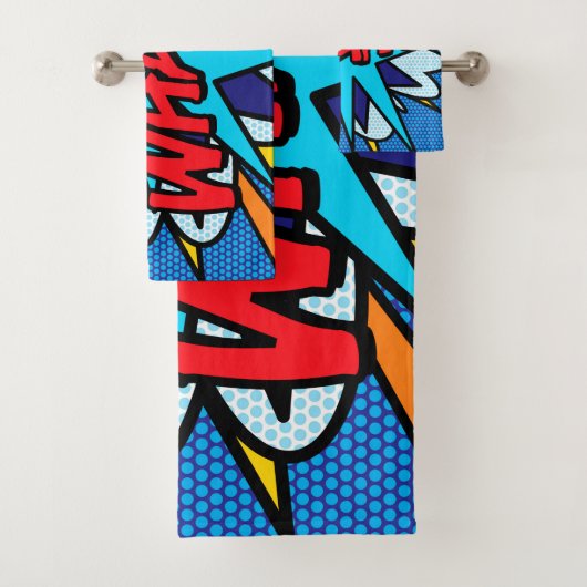 WHAM Fun Retro Comic Pop Kunst Badhandtuch Set (Insitu)