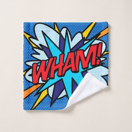 WHAM Fun Retro Comic Pop Kunst Badhandtuch Set (Waschlappen)