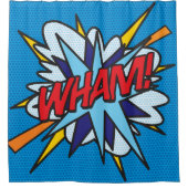 WHAM Fun Retro Comic Pop Kunst Duschvorhang (Vorderseite)
