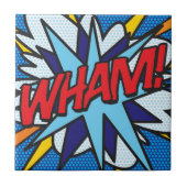 WHAM Fun Retro Comic Pop Kunst Fliese (Vorderseite)