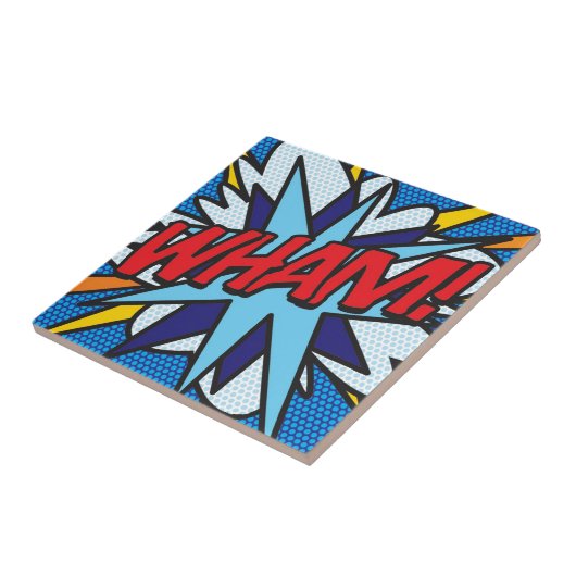 WHAM Fun Retro Comic Pop Kunst Fliese (Seite)