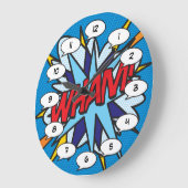 WHAM Fun Retro Comic Pop Kunst Große Wanduhr (Winkel)