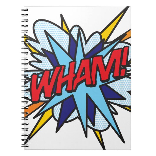 WHAM Fun Retro Comic Pop Kunst Notizblock (Vorderseite)