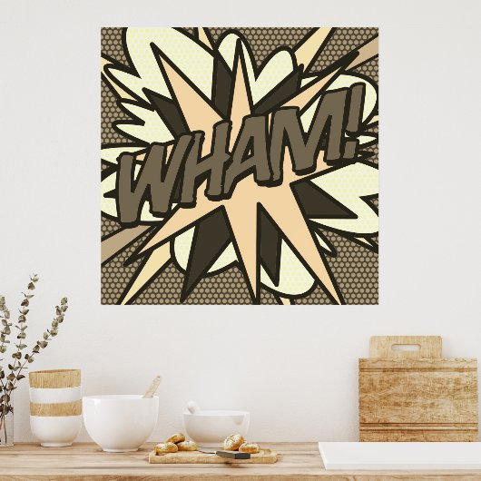 WHAM Fun Retro Comic Pop Kunst Poster (Küche)