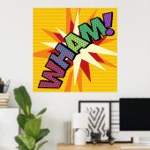 WHAM Fun Retro Comic Pop Kunst Poster (Heimbüro)