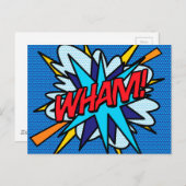 WHAM Fun Retro Comic Pop Kunst Postkarte (Vorne/Hinten)