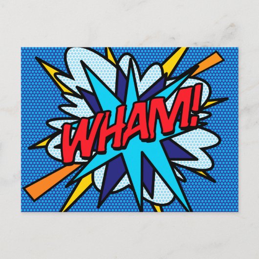 WHAM Fun Retro Comic Pop Kunst Postkarte (Vorderseite)
