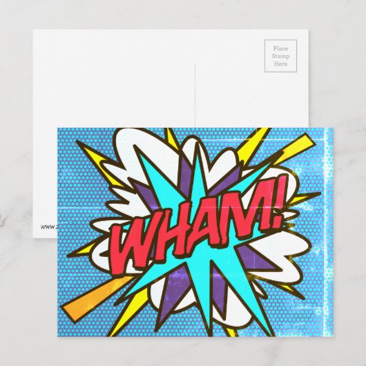 WHAM Fun Retro Comic Pop Kunst Postkarte (Vorne/Hinten)