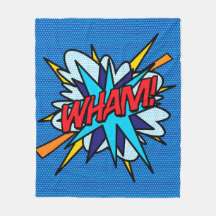 WHAM Lustige Retro-Comic-Book-Pop-Art Fleecedecke