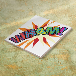 WHAM Lustige Retro-Comic-Book-Pop-Art Fliese