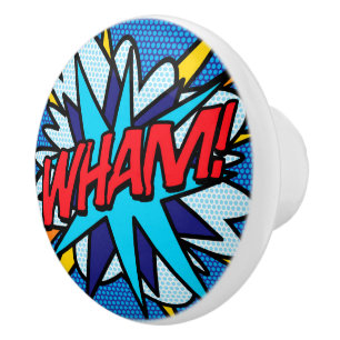 WHAM Lustige Retro-Comic-Book-Pop-Art Keramikknauf