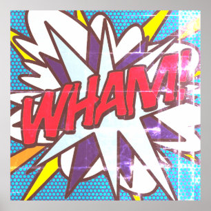 WHAM Lustige Retro-Comic-Book-Pop-Art Poster