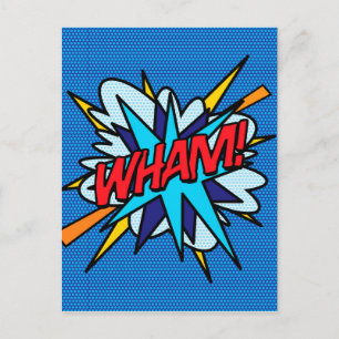 WHAM Lustige Retro-Comic-Book-Pop-Art Postkarte