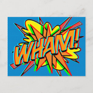 WHAM Lustige Retro-Comic-Book-Pop-Art Postkarte
