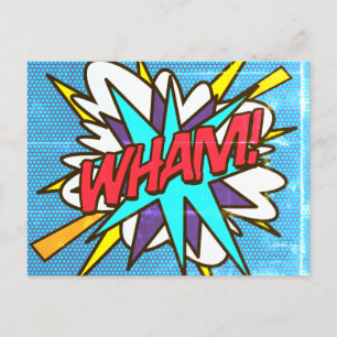 WHAM Lustige Retro-Comic-Book-Pop-Art Postkarte