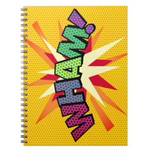WHAM Lustiges Retro-Comic-Book-Pop-Art Notizblock