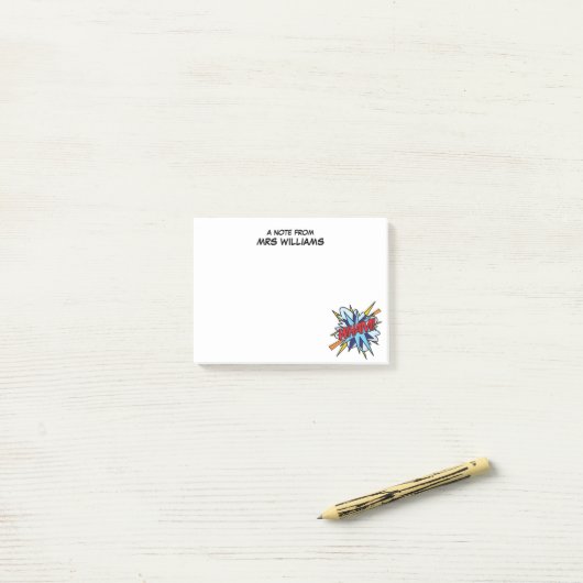 WHAM Personalisiert Fun Modern Simple Post-it Klebezettel (Auf Schreibtisch)