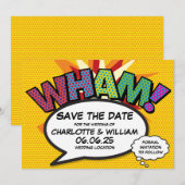 WHAM Rettet das Datum Spaß Retro-Comic-Book-Pop-Ar Save The Date (Vorne/Hinten)