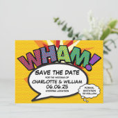 WHAM Rettet das Datum Spaß Retro-Comic- Pop-Art Save The Date (Stehend Vorderseite)