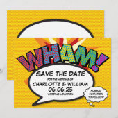 WHAM Rettet das Datum Spaß Retro-Comic- Pop-Art Save The Date (Vorne/Hinten)
