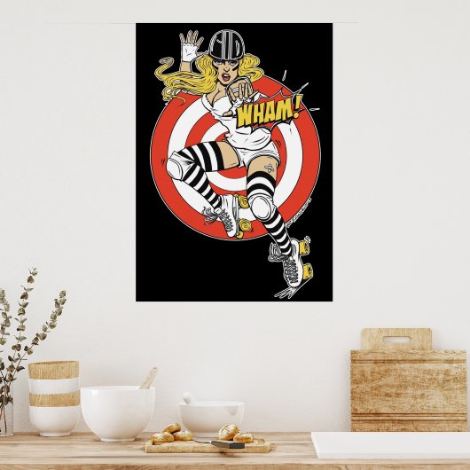 WHAM Roller Derby Comic pinup Poster (Küche)