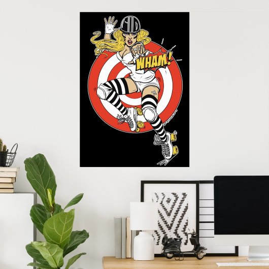 WHAM Roller Derby Comic pinup Poster (Heimbüro)