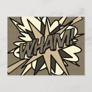 WHAM Vintage-Spaß Retro-Comic-Book-Pop-Art Postkarte
