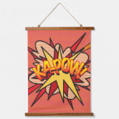 WHAM ZAP KAPOW Comic Book Modern Wandteppich Mit Holzrahmen (Vorderseite 3)