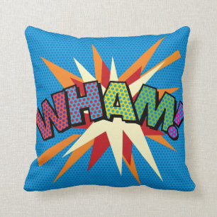 WHAM ZAP Lustige moderne coole Comic- Pop-Art Kissen