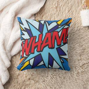 WHAM ZAP Lustige Retro-Comic-Book-Pop-Art Kissen