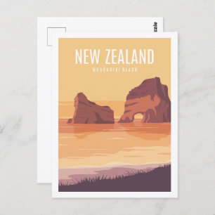 Wharariki Beach Neuseeland Reisevorführung Postkarte