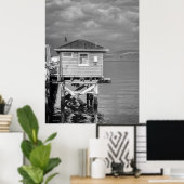 Wharf Building Over Water Coastal Landscape Poster (Heimbüro)