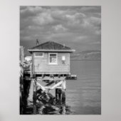 Wharf Building Over Water Coastal Landscape Poster (Vorne)