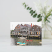 Wharf-Hütten - VINTAGER Blick Postkarte (Stehend Vorderseite)