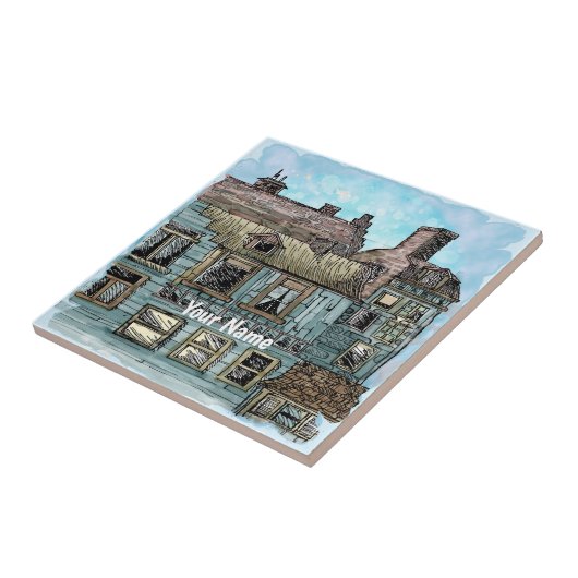 Wharf Scene 2 Fliese (Seite)