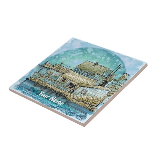 Wharf Scene Fliese (Seite)