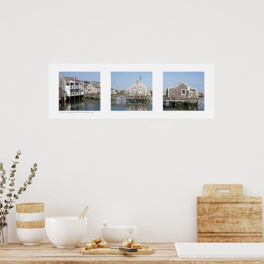 Wharf Scene Nantucket, Massachusetts Triptych Poster (Küche)