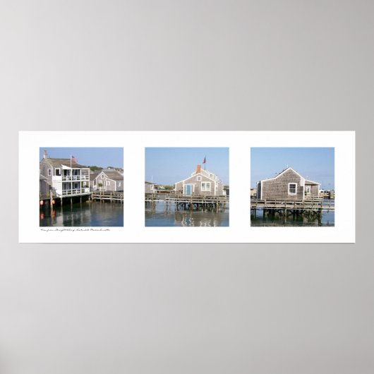 Wharf Scene Nantucket, Massachusetts Triptych Poster (Vorne)