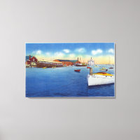 Wharf-Szene mit dem Skipper-Schiff
