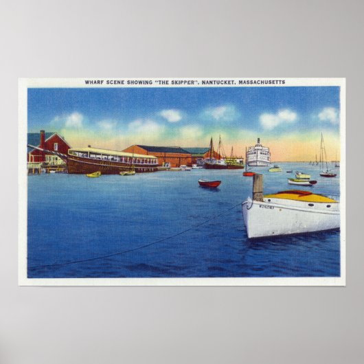 Wharf-Szene mit dem Skipper-Schiff Poster (Vorne)