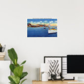 Wharf-Szene mit dem Skipper-Schiff Poster (Heimbüro)