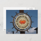 Wharf-Zeichen-Postkarte für Fischer Postkarte (Vorne/Hinten)