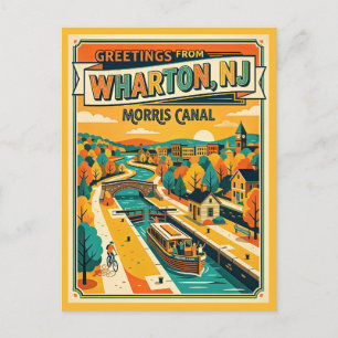Wharton New Jersey Morris Kanal im Vintage-Stil Postkarte