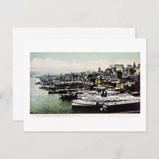 Wharves von der Brooklyn Bridge, New York City Postkarte (Vorne/Hinten)