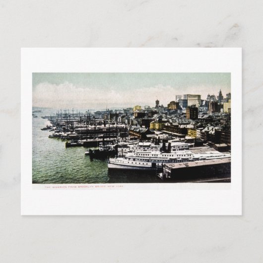 Wharves von der Brooklyn Bridge, New York City Postkarte (Vorderseite)