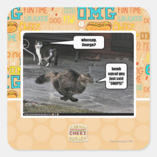 whassup, George? Quadratischer Aufkleber