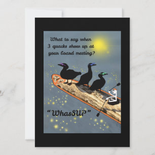"WhasSUP" mit Enten auf der SUP-Tafel Feiertagskarte
